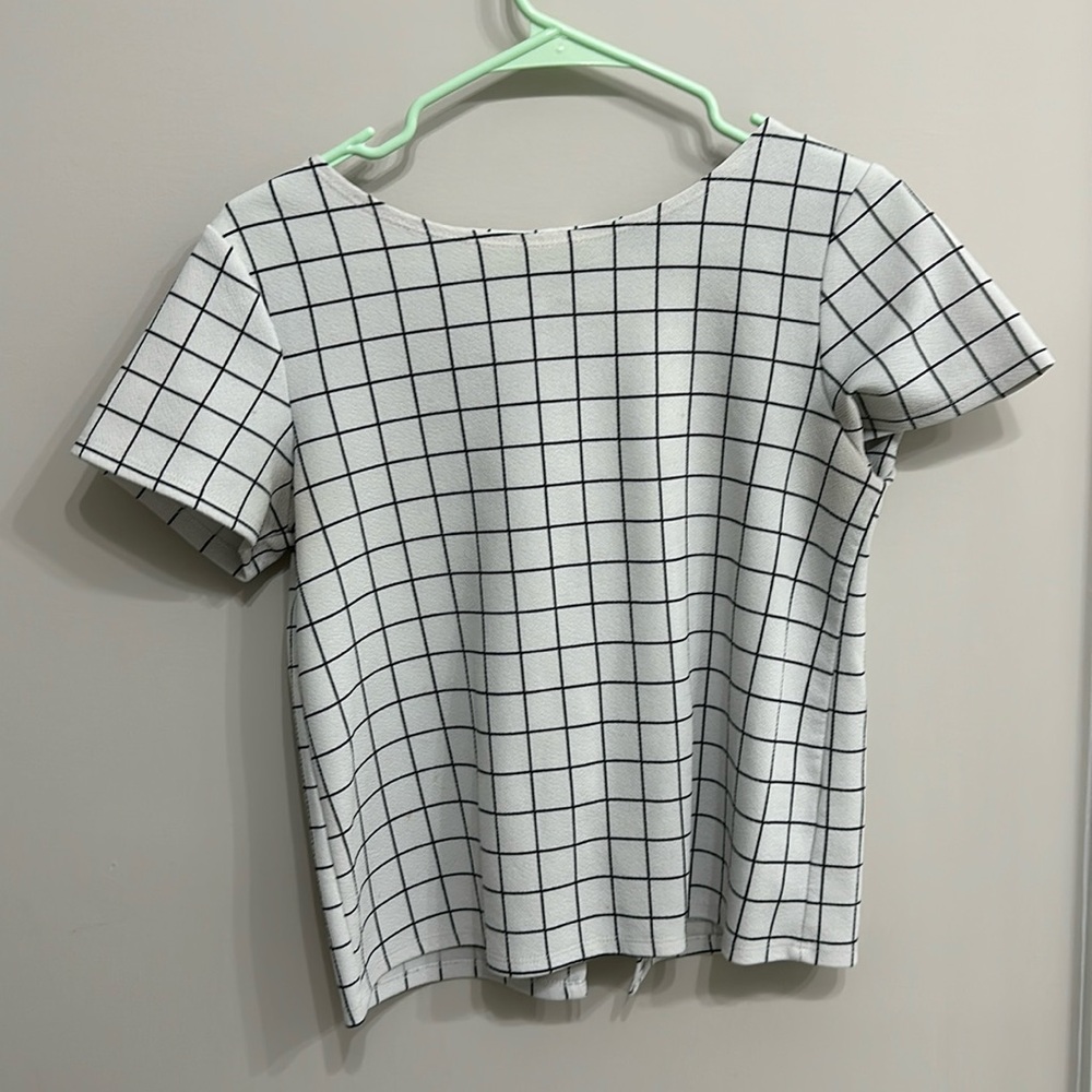 Small Windowpane Checkered Blouse